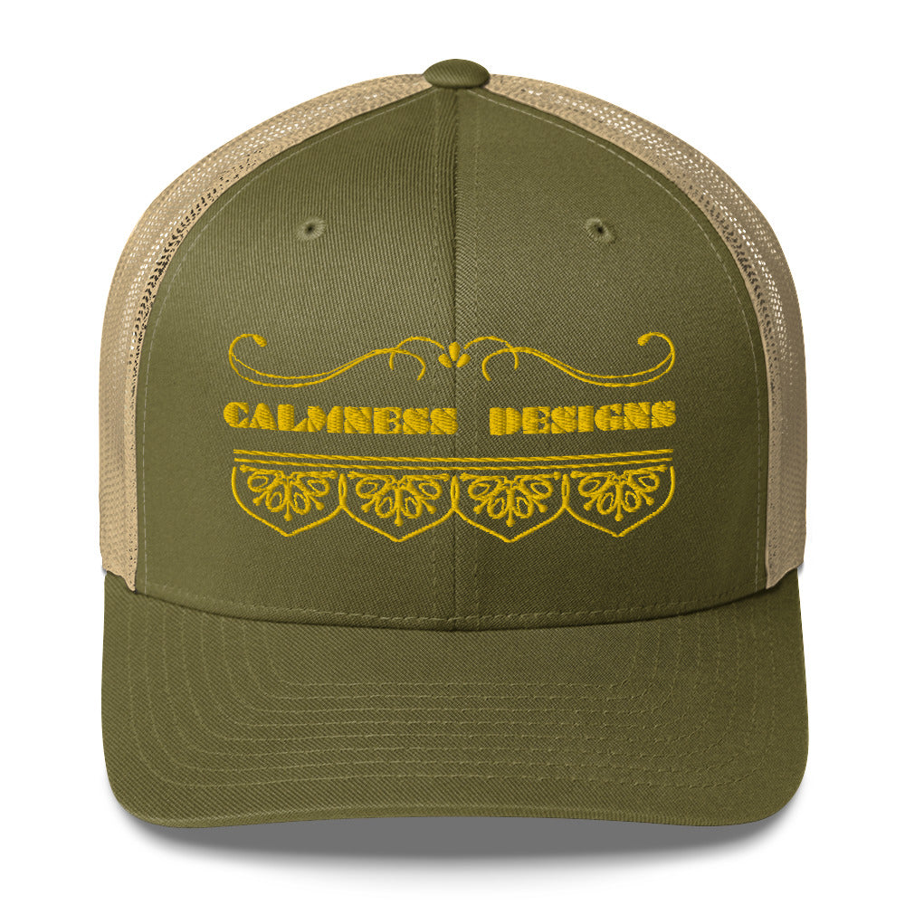 Bidri Decorative Elements Border GOLD, CALMNESS DESIGNS, Creative Designer's, Trucker Cap