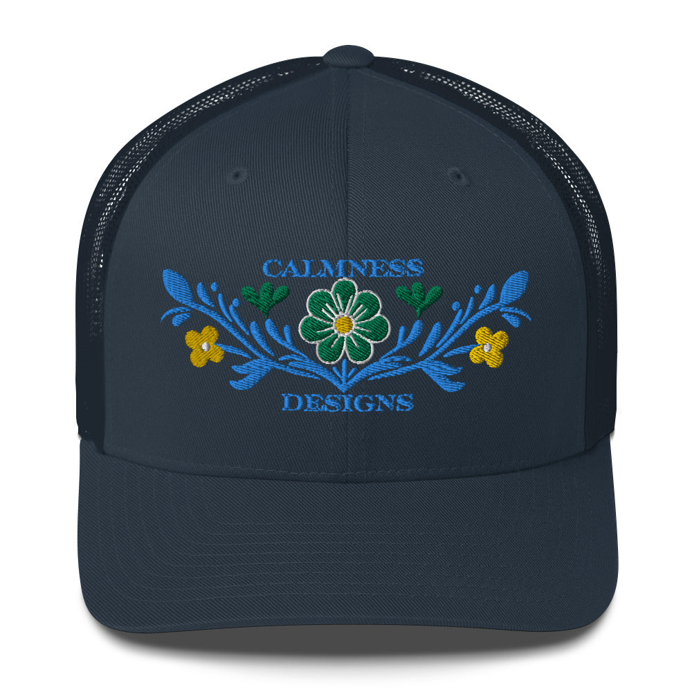 Flower Decoration Mexican Style, CALMNESS DESIGNS, Creative Designer's, Trucker Cap