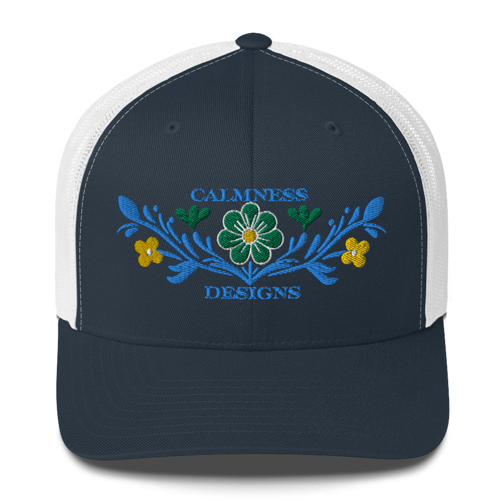 Flower Decoration Mexican Style, CALMNESS DESIGNS, Creative Designer's, Trucker Cap