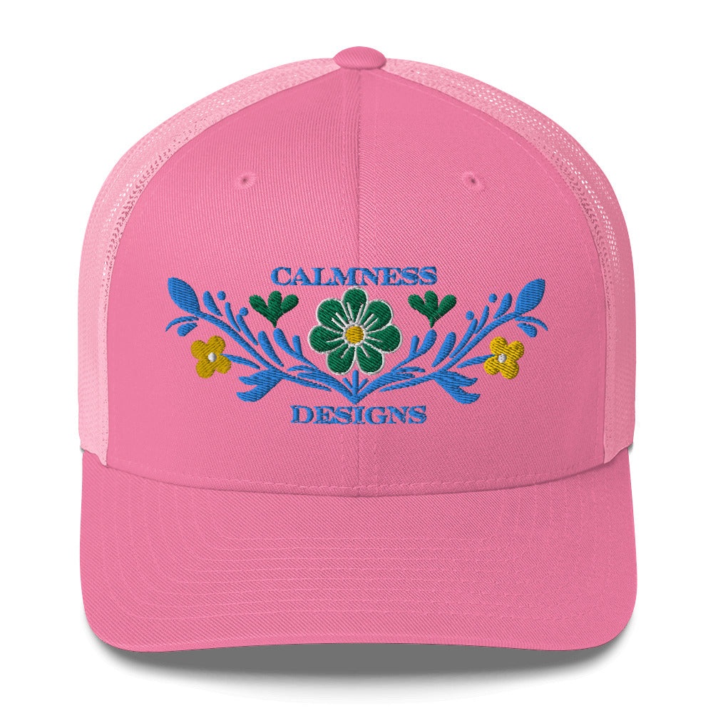 Flower Decoration Mexican Style, CALMNESS DESIGNS, Creative Designer's, Trucker Cap