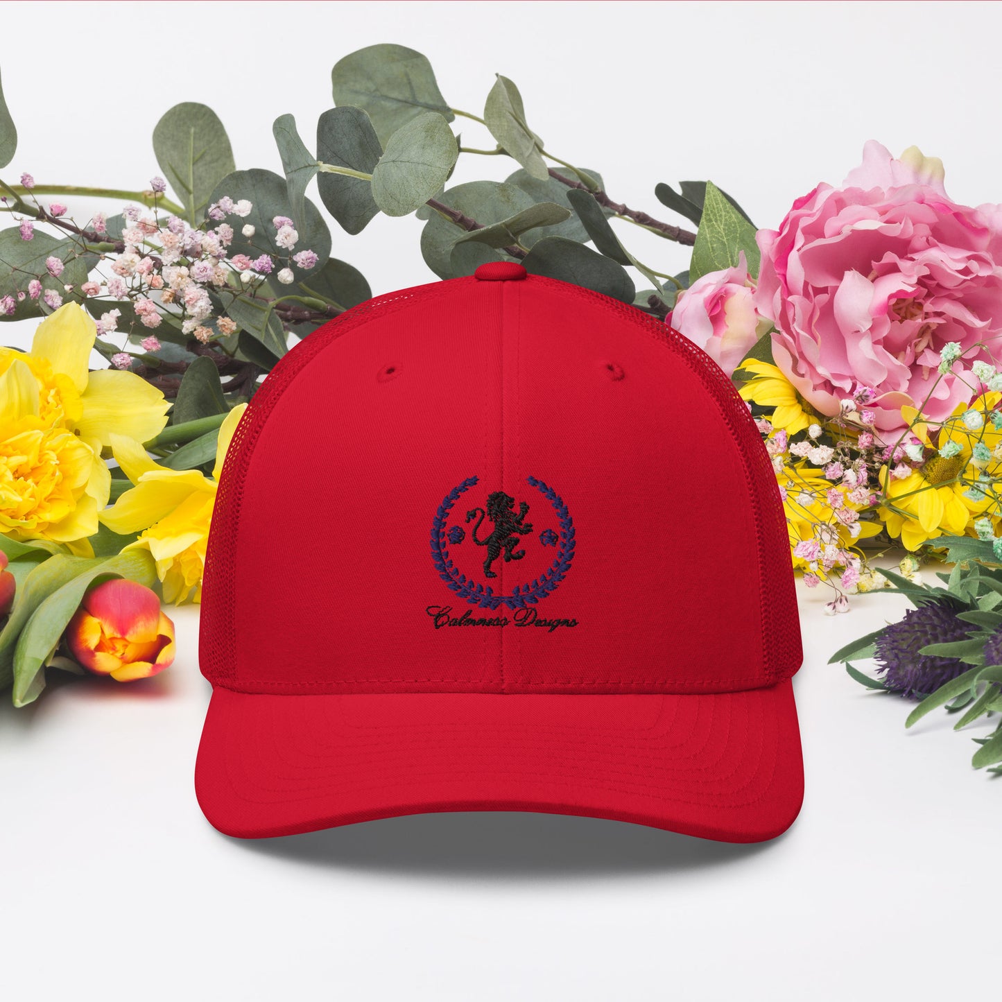 Coats of Arms, (C D), Lions Crest Shield, Stars, Calmness Designs, Trucker Cap