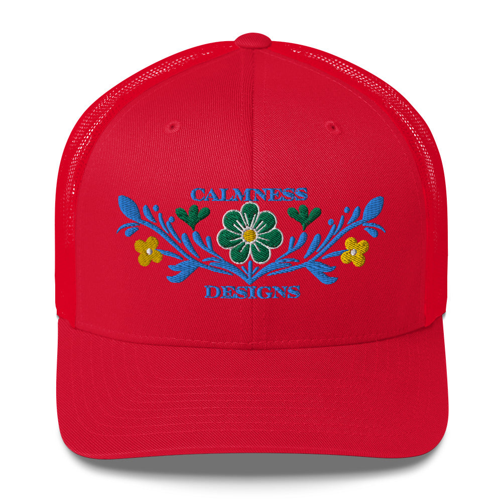 Flower Decoration Mexican Style, CALMNESS DESIGNS, Creative Designer's, Trucker Cap