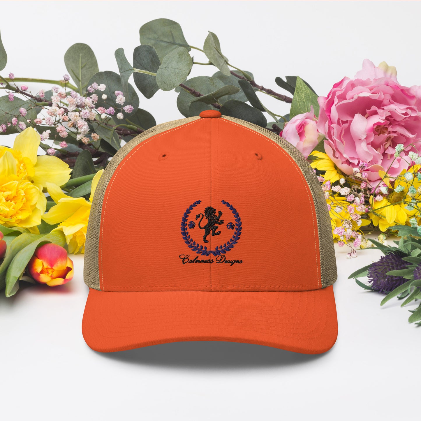 Coats of Arms, (C D), Lions Crest Shield, Stars, Calmness Designs, Trucker Cap