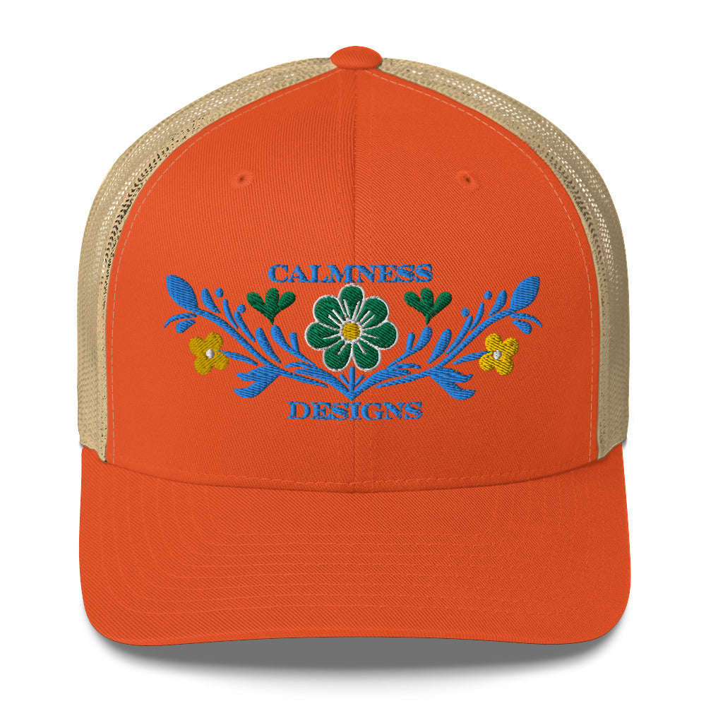 Flower Decoration Mexican Style, CALMNESS DESIGNS, Creative Designer's, Trucker Cap