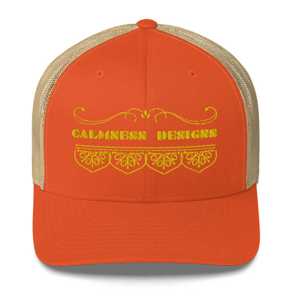 Bidri Decorative Elements Border GOLD, CALMNESS DESIGNS, Creative Designer's, Trucker Cap
