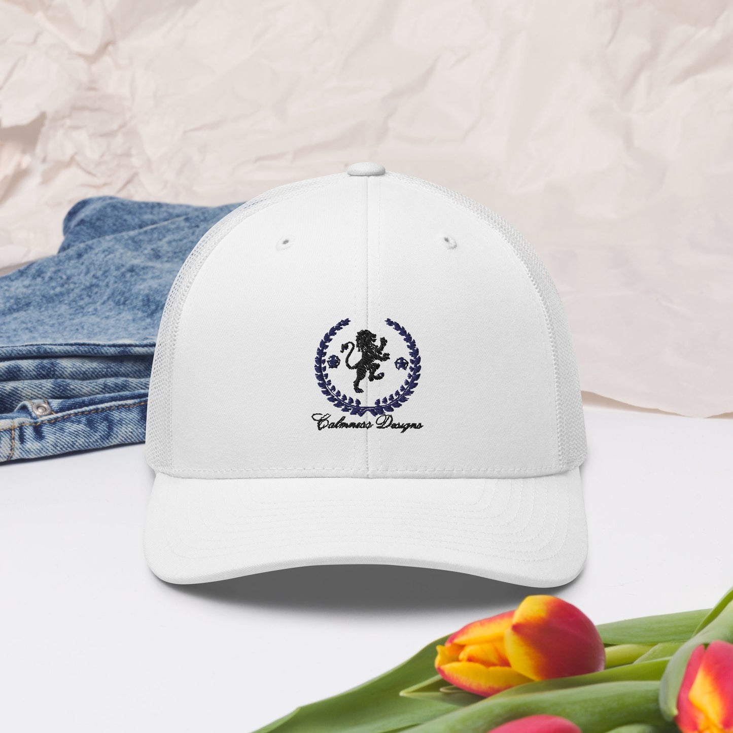 Coats of Arms, (C D), Lions Crest Shield, Stars, Calmness Designs, Trucker Cap