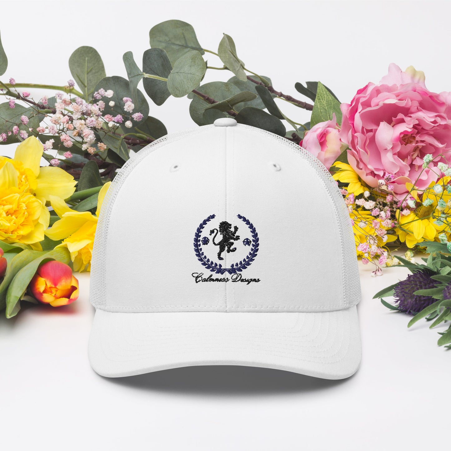 Coats of Arms, (C D), Lions Crest Shield, Stars, Calmness Designs, Trucker Cap