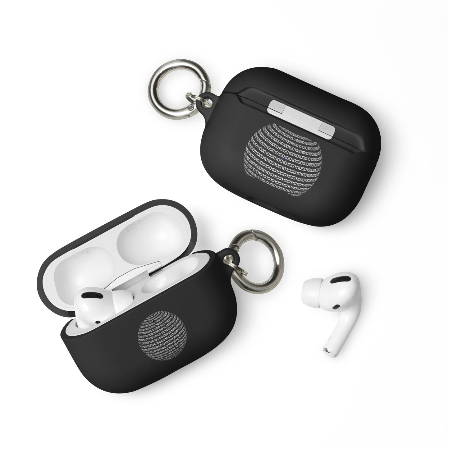 Sphere Binary Code ICON, Ones and Zeros, CALMNESS DESIGNS, Creative Designer's, Rubber Case for AirPods®