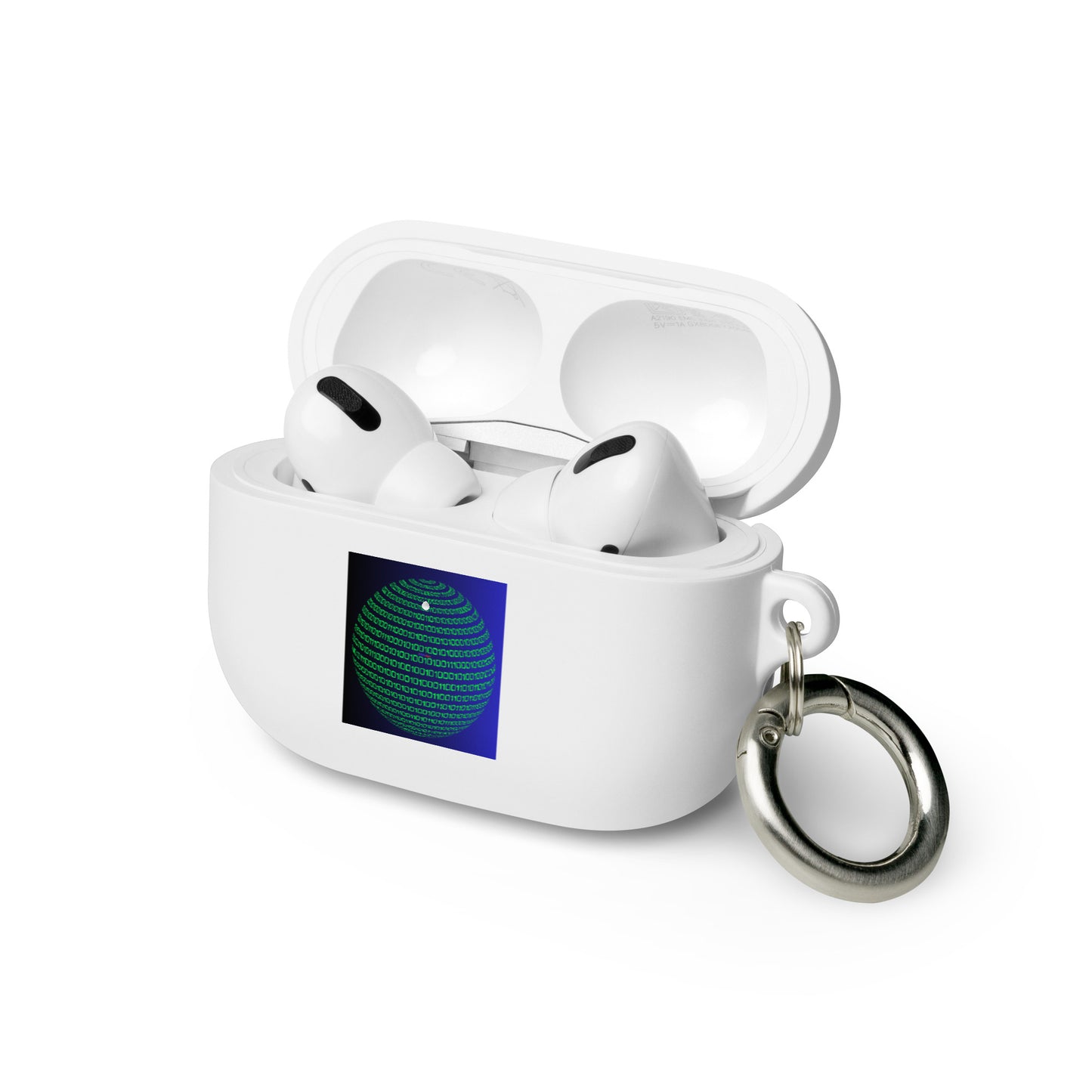 Sphere Binary Code ICON, Ones and Zeros, CALMNESS DESIGNS, Creative Designer's, Rubber Case for AirPods®