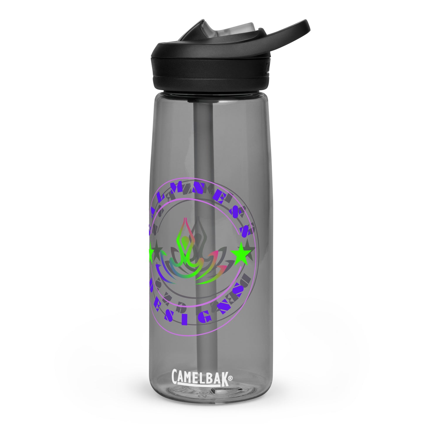 Yoga Meditation, Lotus Pose, Stars, CALMNESS DESIGNS, Creative Designer's, Sports water bottle