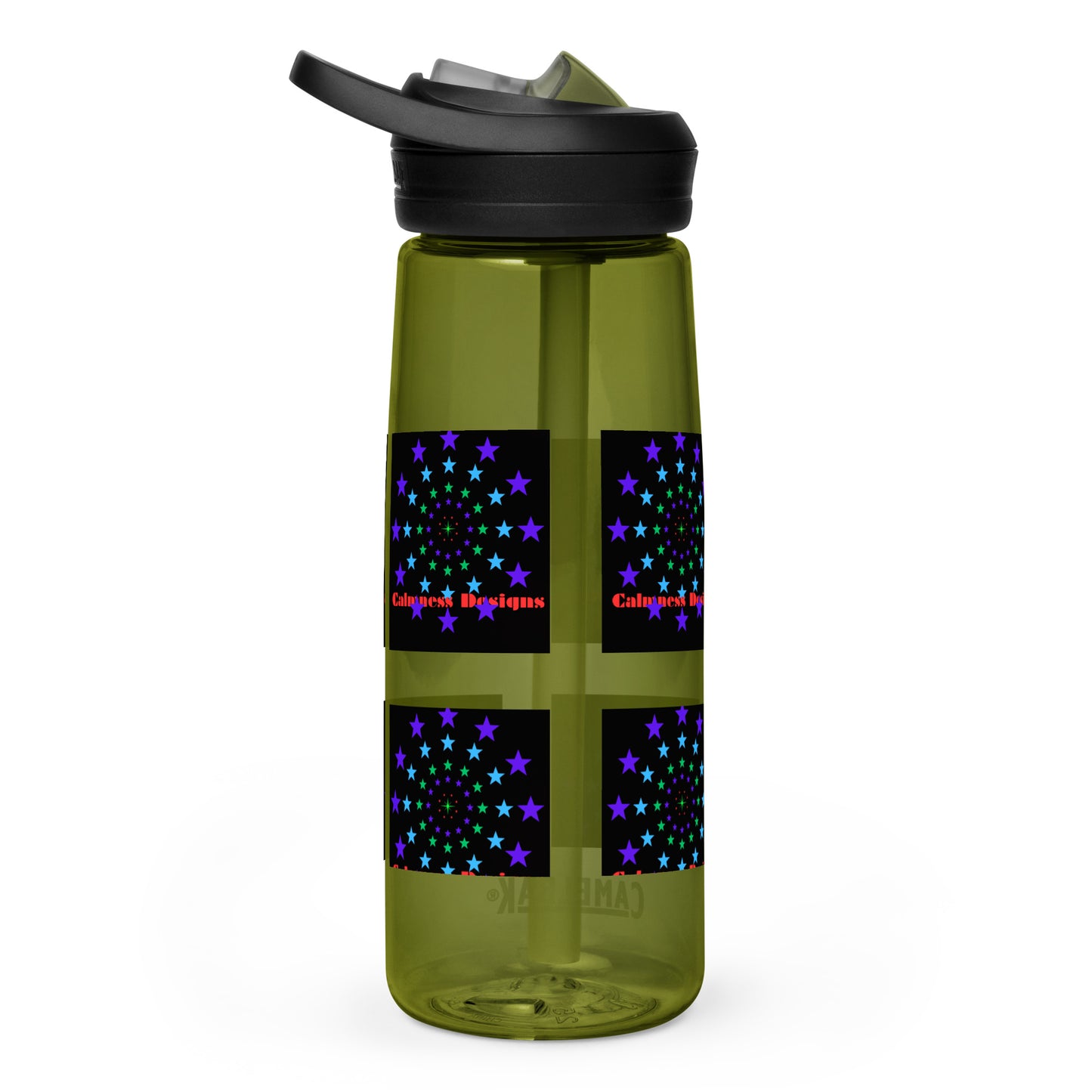 Stars Circle Icon, Calmness Designs, Sports water bottle