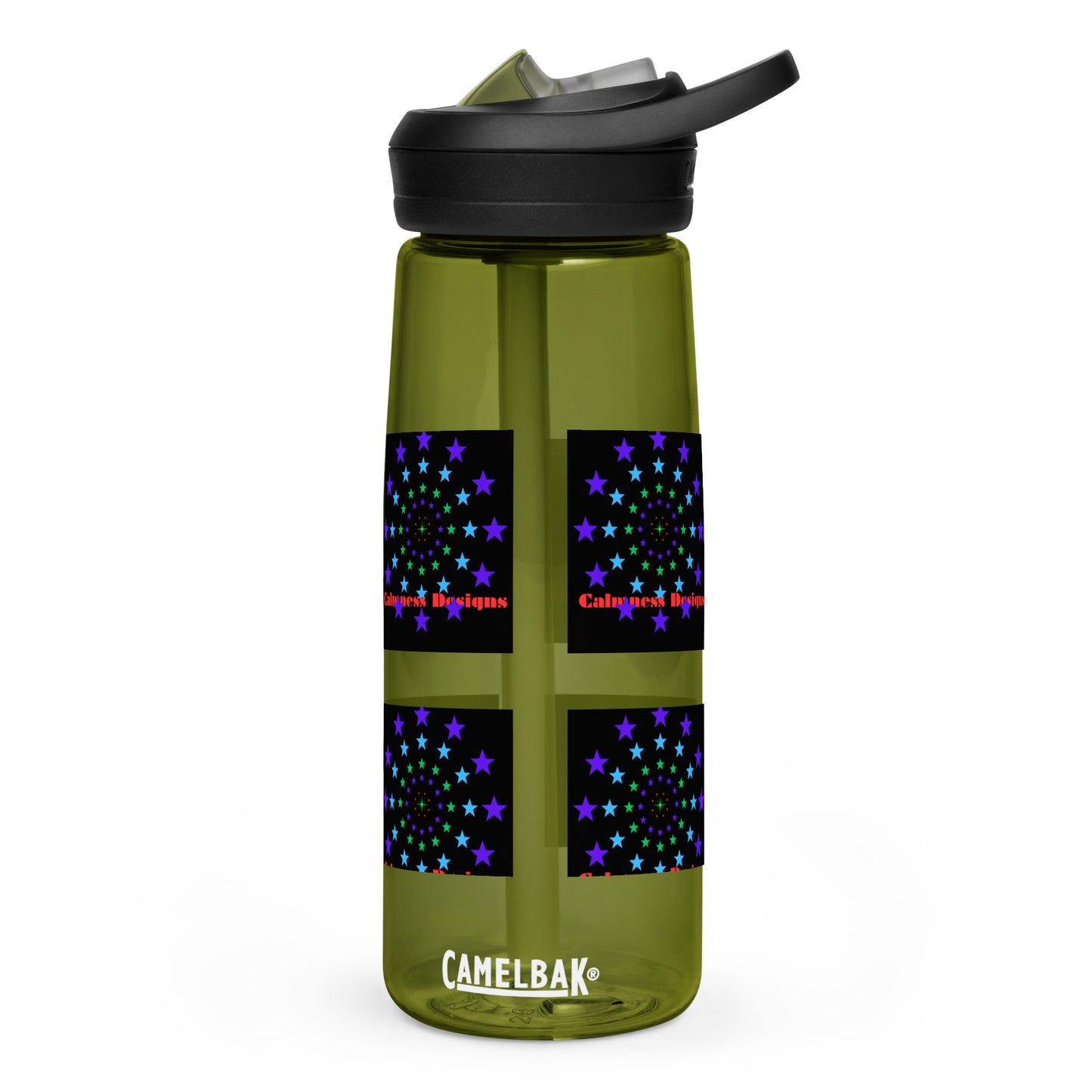 Stars Circle Icon, Calmness Designs, Sports water bottle