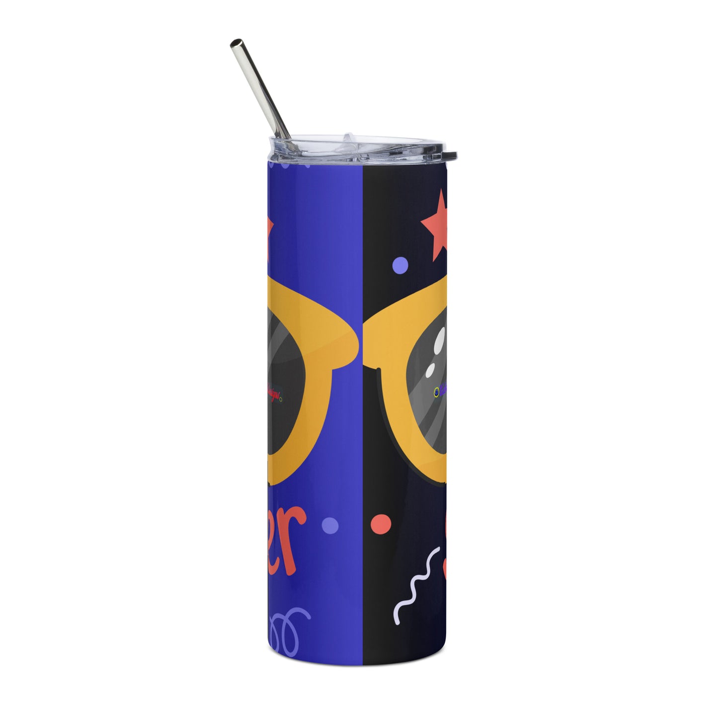 Hello Summer, Summer Vacation Sun Glasses, Stars, CALMNESS DESIGNS, Creative Designer's, Stainless steel tumbler