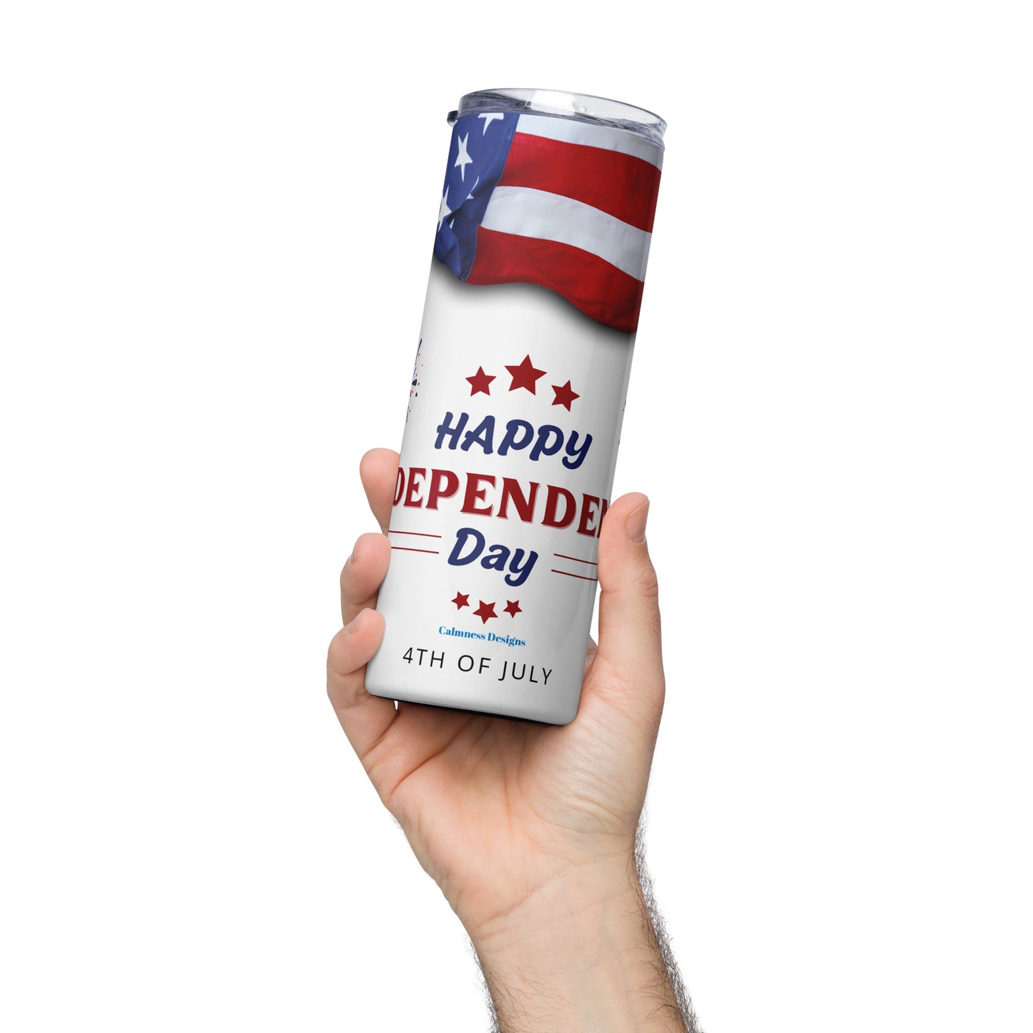 Happy 4th of July, USA Independence Day, Calmness Designs, Calmness Designs, Stainless steel tumbler