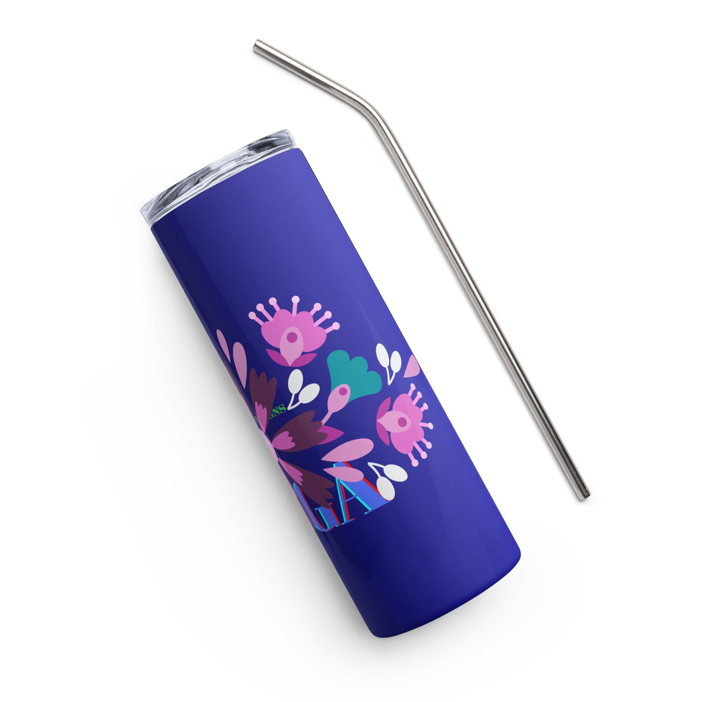 Mexican Embroidery, YOGA, Pretty Flowers, CALMNESS DESIGNS, Creative Designer's, Stainless steel tumbler