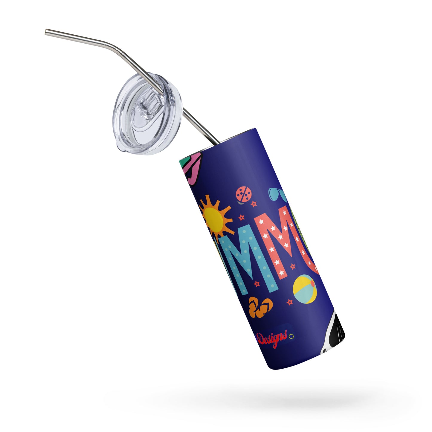 Hello Summer, Summer Vacation Sun Glasses, Stars, CALMNESS DESIGNS, Creative Designer's, Stainless steel tumbler