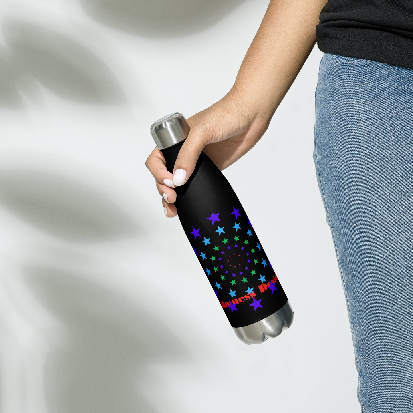 Stars Circle Icon, Calmness Designs, Stainless steel water bottle