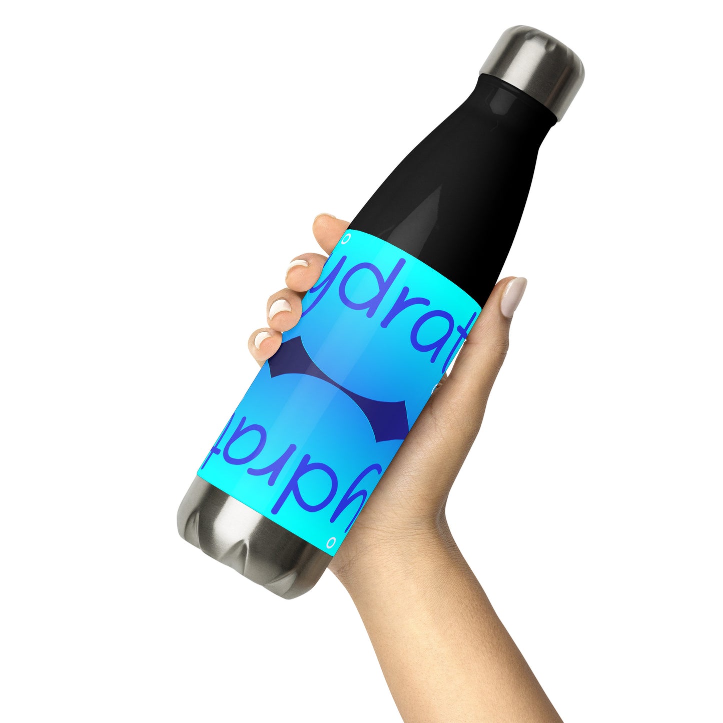 Elevated Cartoony HYDRATE, CALMNESS DESIGNS, Creative Designer's, Stainless steel water bottle