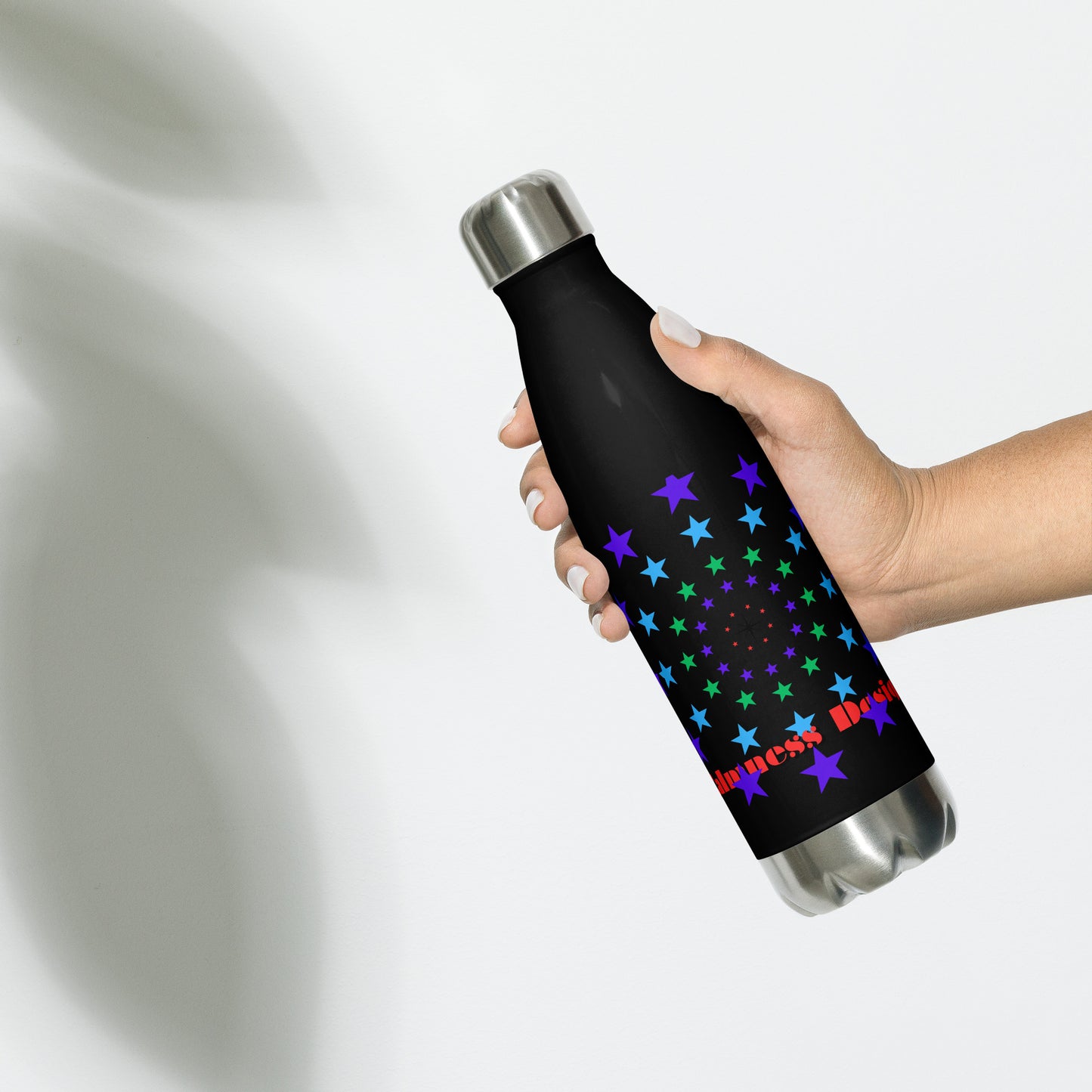 Stars Circle Icon, Calmness Designs, Stainless steel water bottle