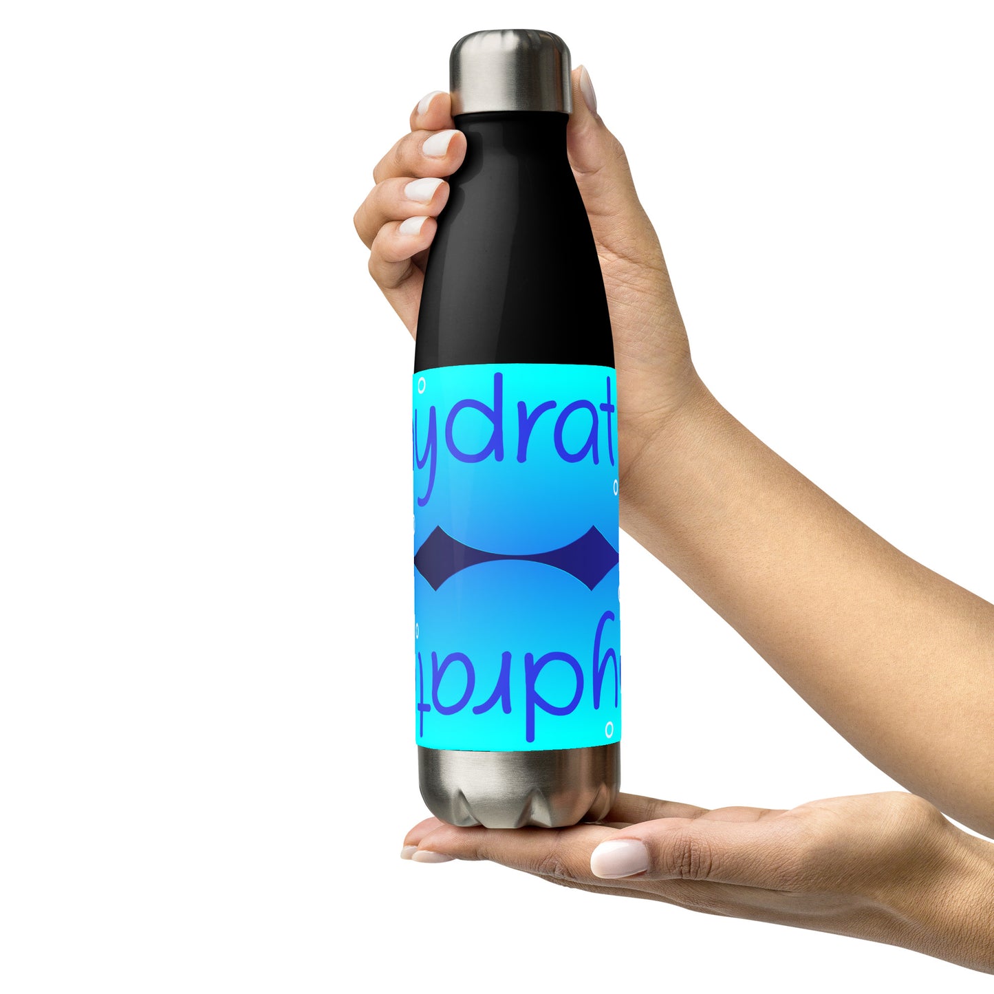 Elevated Cartoony HYDRATE, CALMNESS DESIGNS, Creative Designer's, Stainless steel water bottle