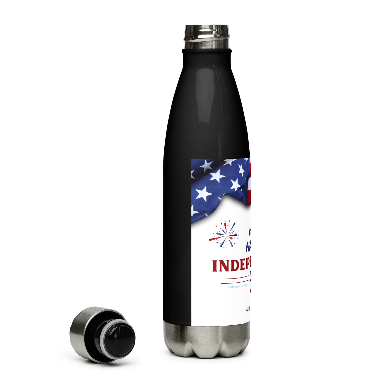 Happy 4th of July, USA Independence Day, Calmness Designs, Calmness Designs,Stainless steel water bottle