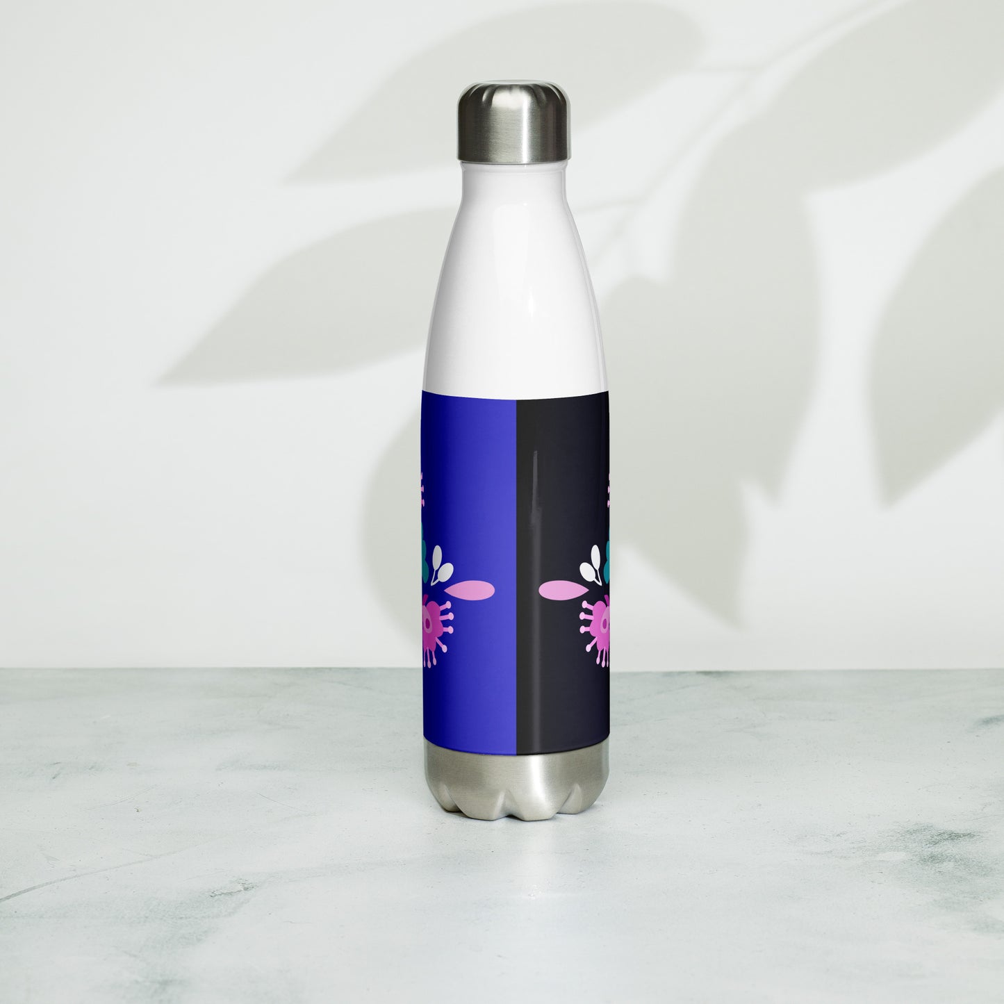 Mexican Embroidery, YOGA, Pretty Flowers, CALMNESS DESIGNS, Creative Designer's, Stainless steel water bottle