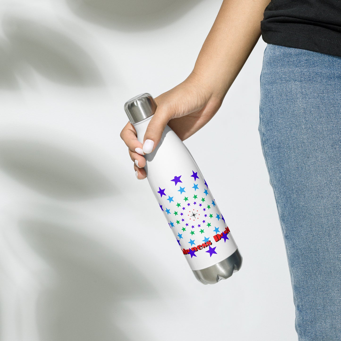 Stars Circle Icon, Calmness Designs, Stainless steel water bottle