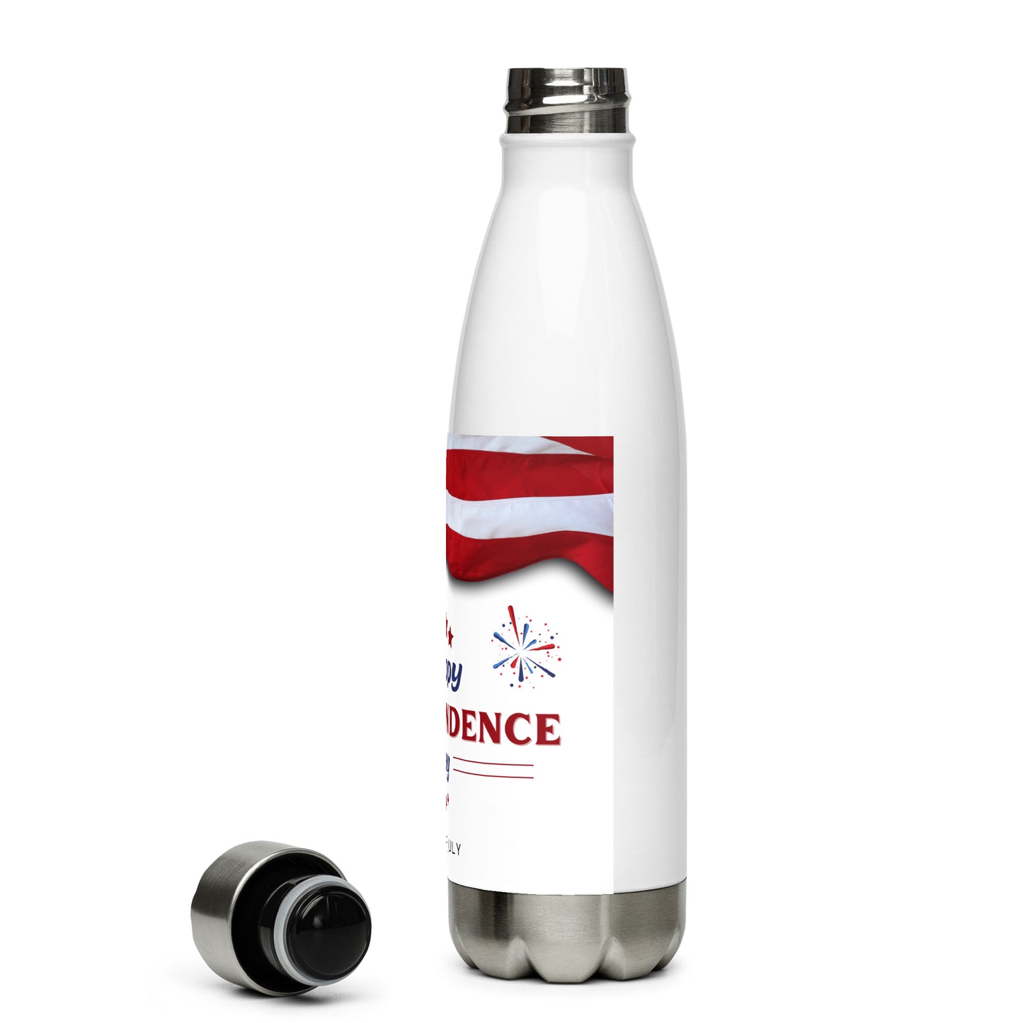 Happy 4th of July, USA Independence Day, Calmness Designs, Calmness Designs,Stainless steel water bottle
