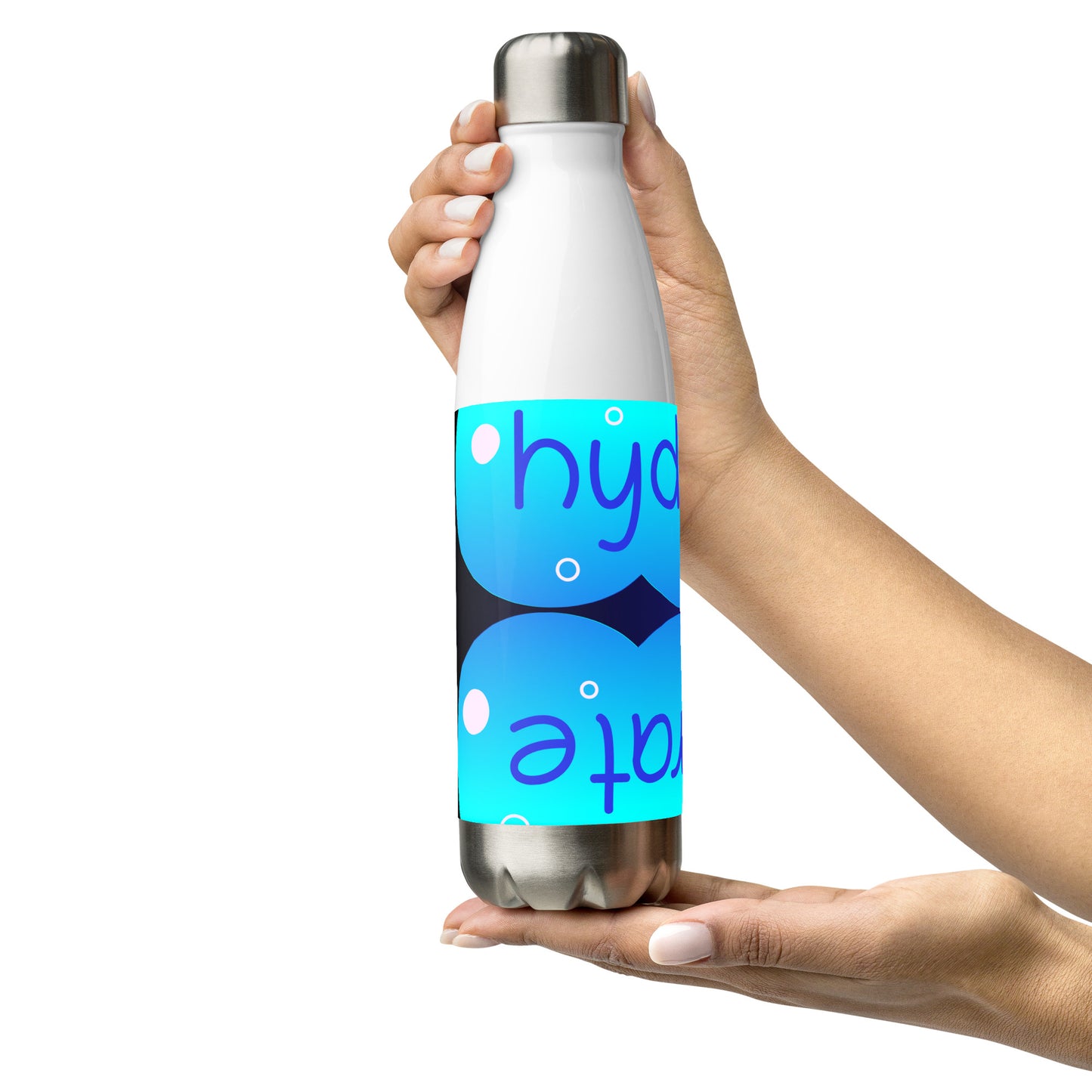 Elevated Cartoony HYDRATE, CALMNESS DESIGNS, Creative Designer's, Stainless steel water bottle
