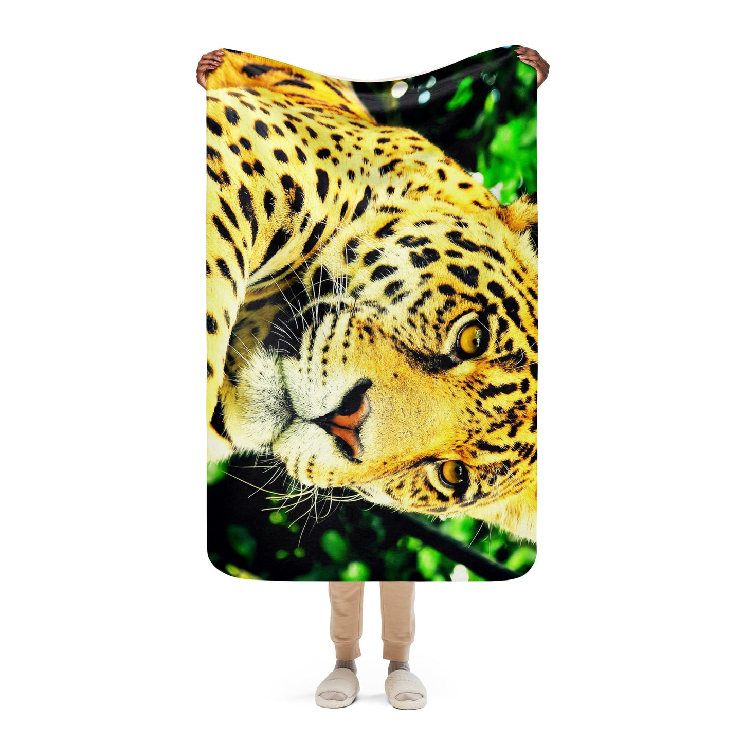 Beautiful Tiger Head Sherpa blanket