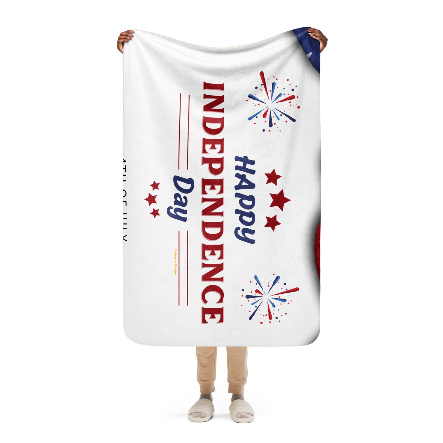Happy 4th of July, USA Independence Day, Calmness Designs, Calmness Designs, Sherpa blanket