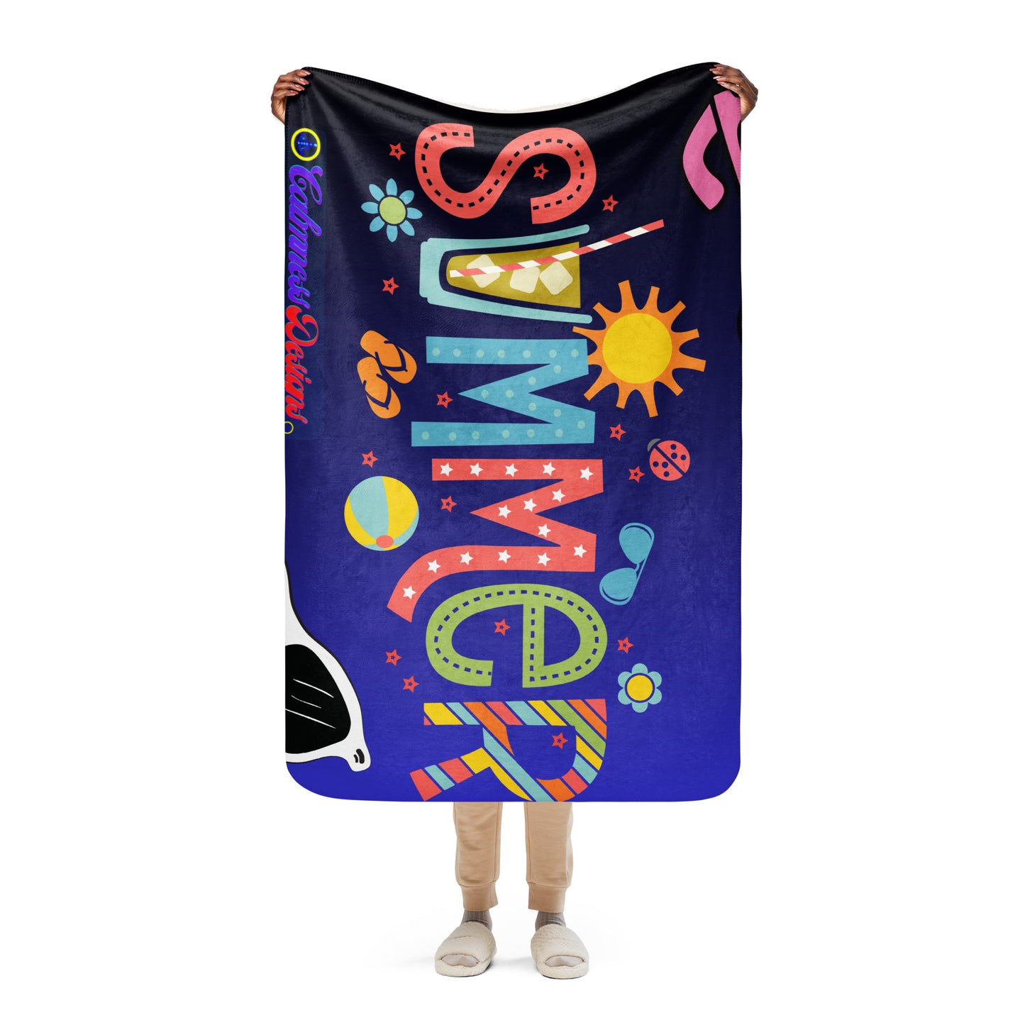 Hello Summer, Summer Vacation Sun Glasses, Stars, CALMNESS DESIGNS, Creative Designer's, Sherpa blanket