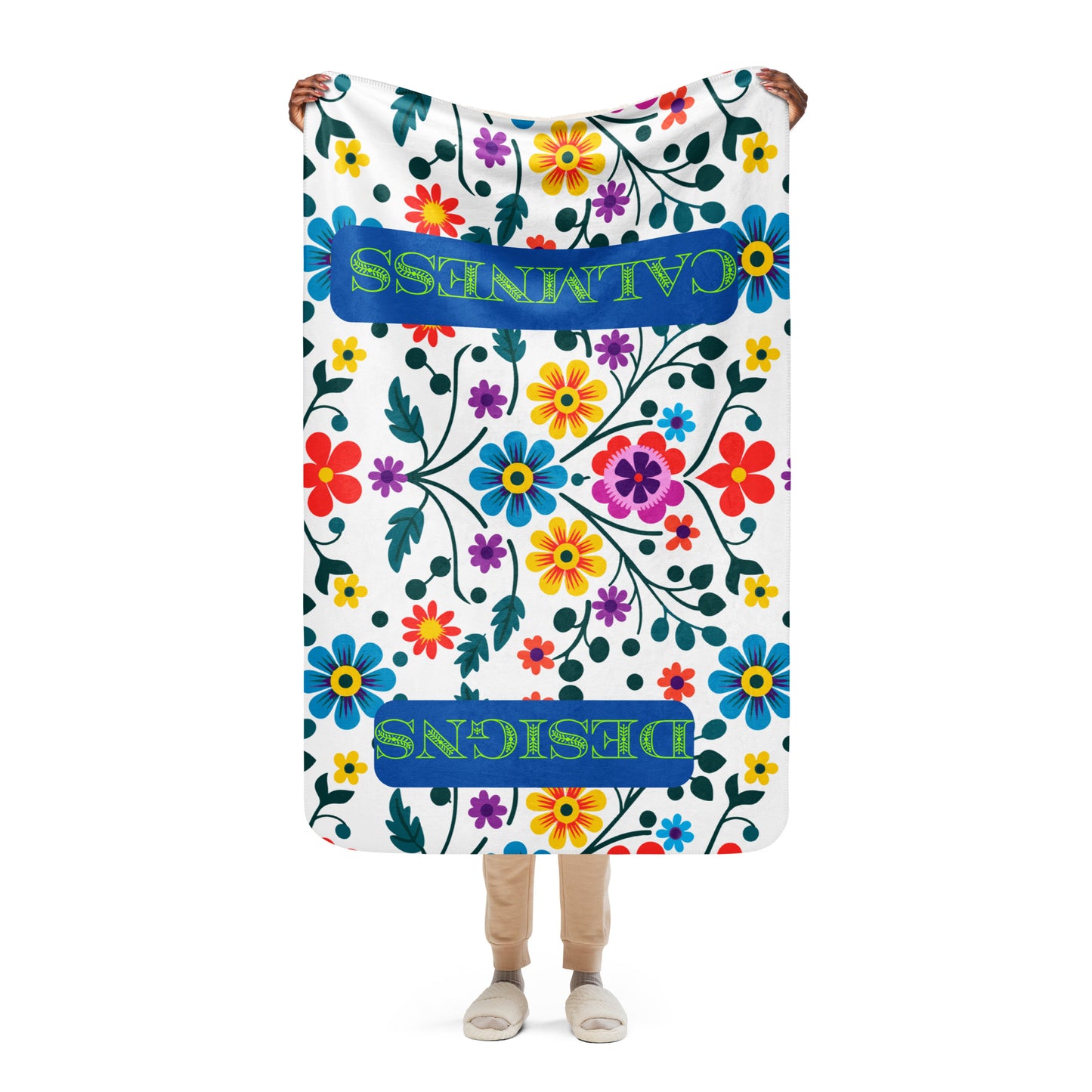Mexican Embroidery Seamless Pattern, CALMNESS DESIGNS, Creative Designer's, Sherpa blanket