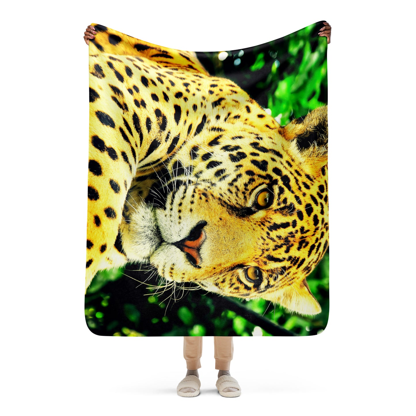 Beautiful Tiger Head Sherpa blanket