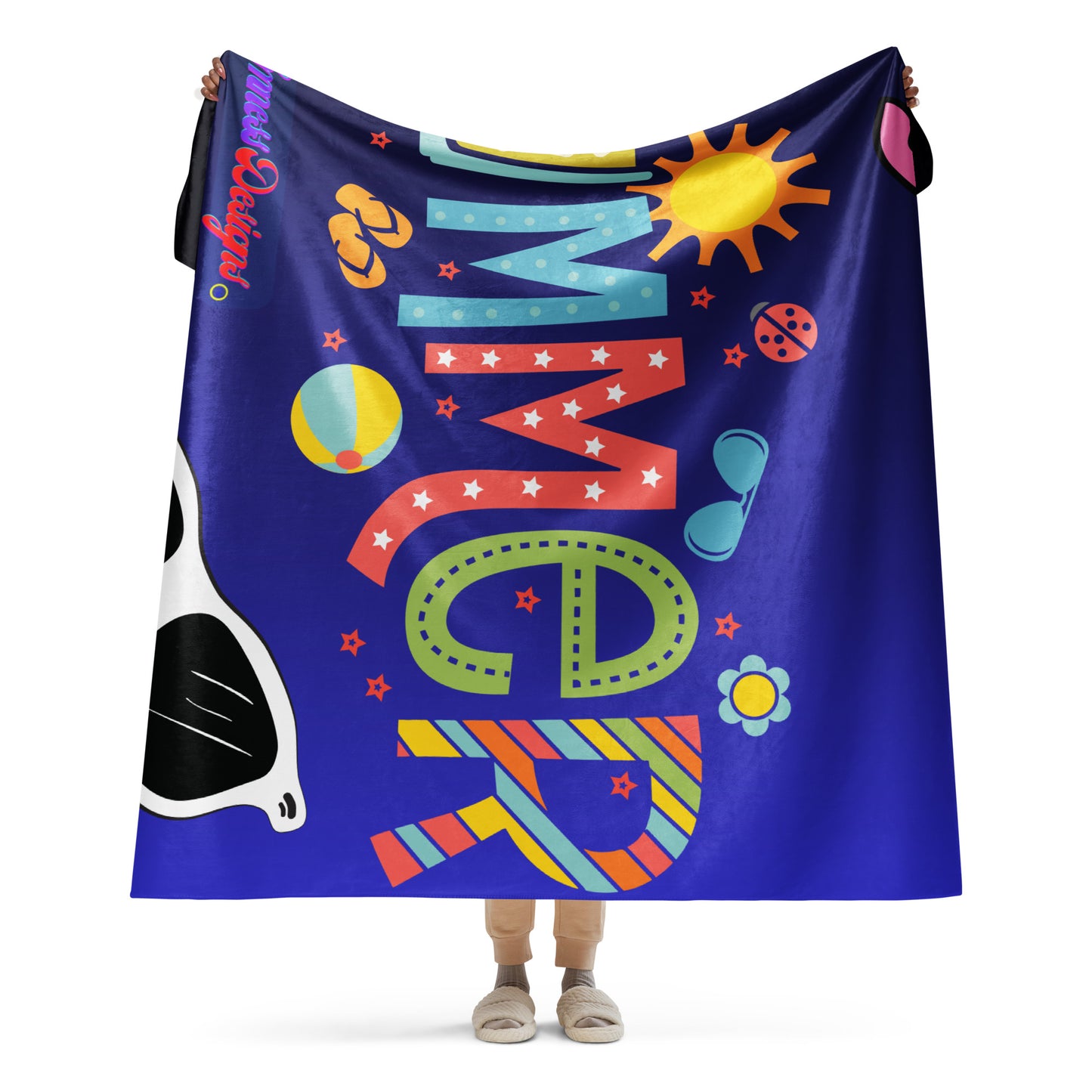 Hello Summer, Summer Vacation Sun Glasses, Stars, CALMNESS DESIGNS, Creative Designer's, Sherpa blanket
