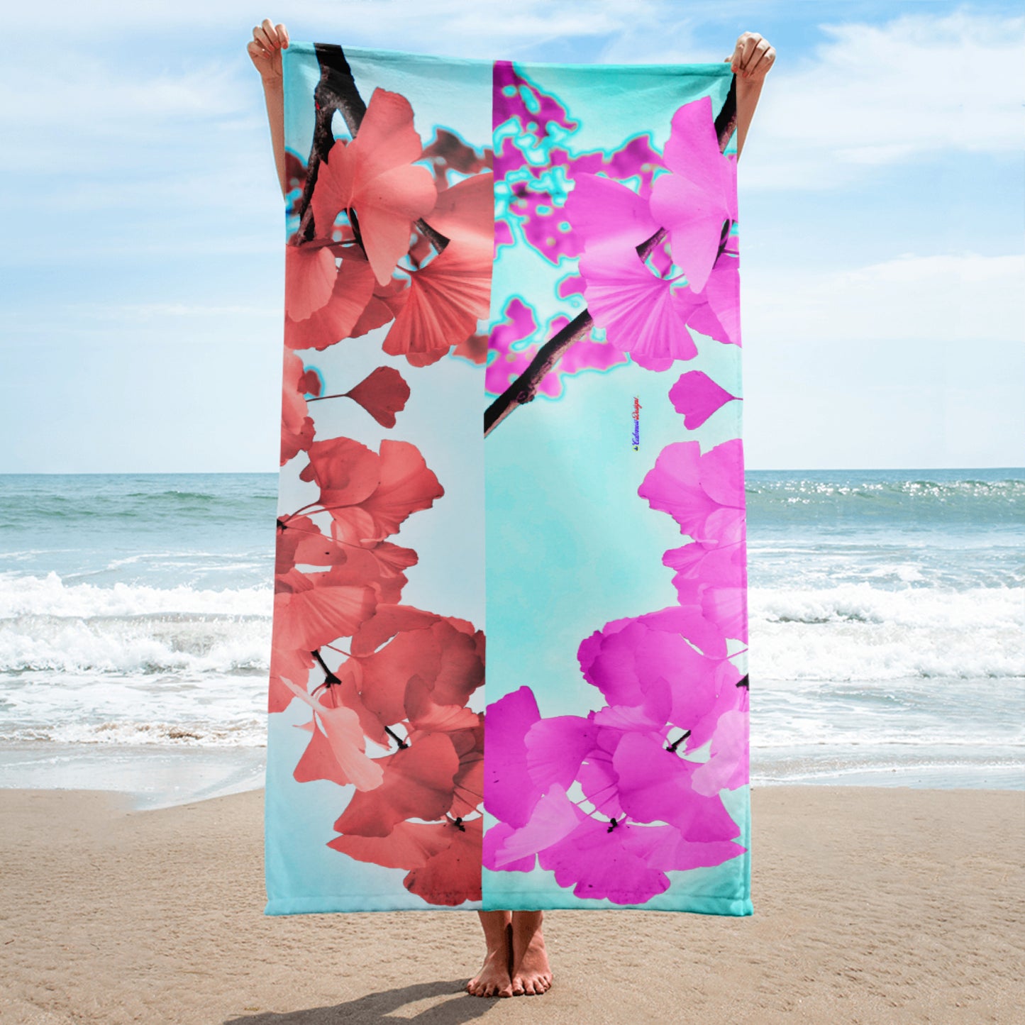 Ginkgo Tree Leaves, Calmness Designs, Towel