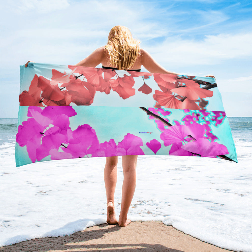 Ginkgo Tree Leaves, Calmness Designs, Towel