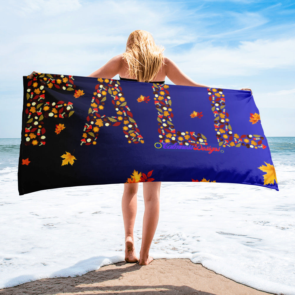 FALL Word Made Form Fall Elements, Fall Leaves, CALMNESS DESIGNS, Creative Designer's, Towel