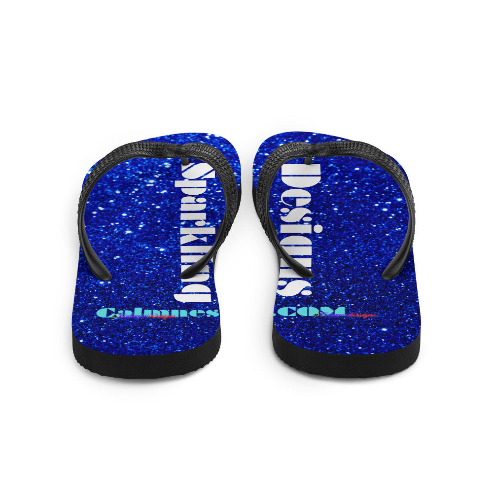 Sparkling Blue Color Sparkling Designs By Calmnessdesign.COM, Flip-Flops