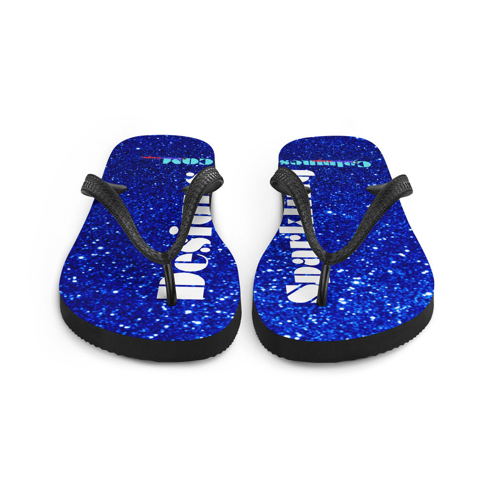 Sparkling Blue Color Sparkling Designs By Calmnessdesign.COM, Flip-Flops