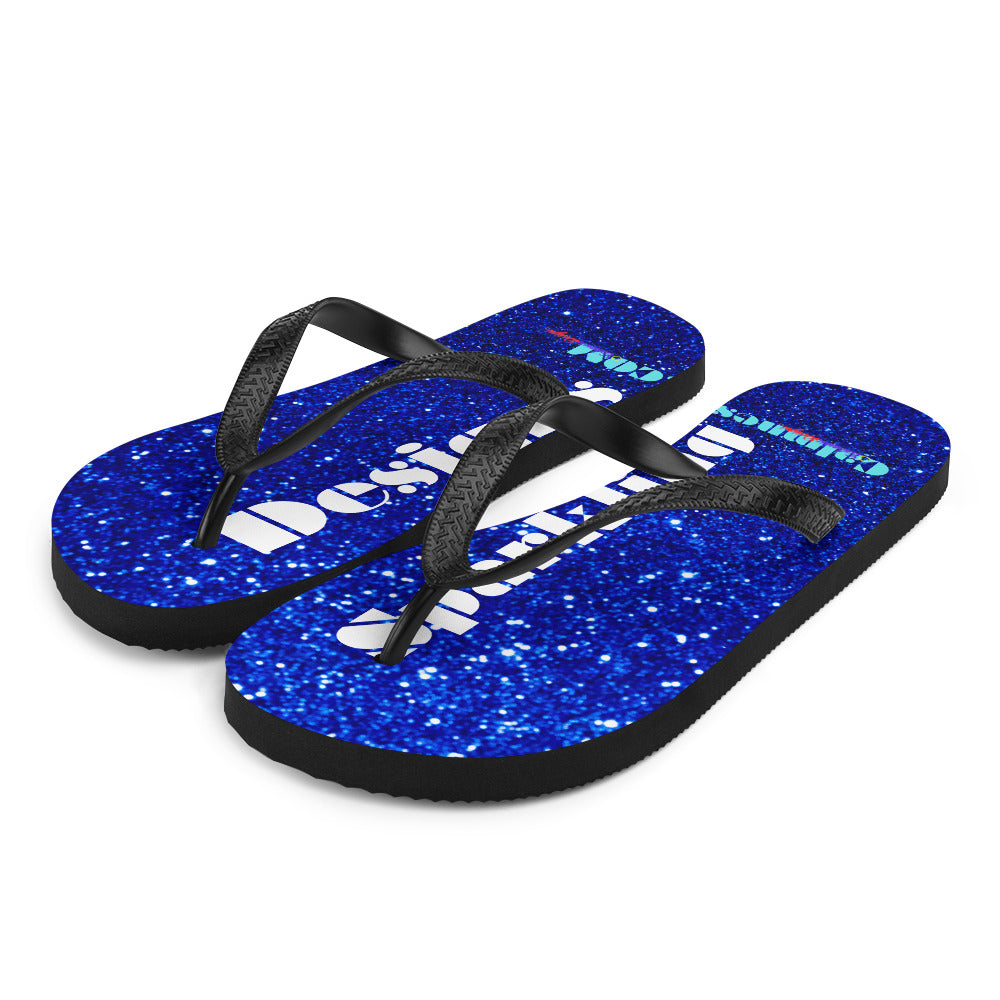 Sparkling Blue Color Sparkling Designs By Calmnessdesign.COM, Flip-Flops