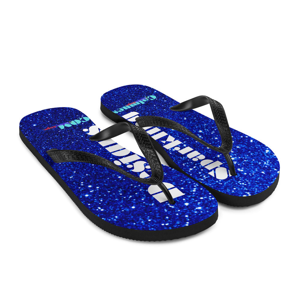 Sparkling Blue Color Sparkling Designs By Calmnessdesign.COM, Flip-Flops