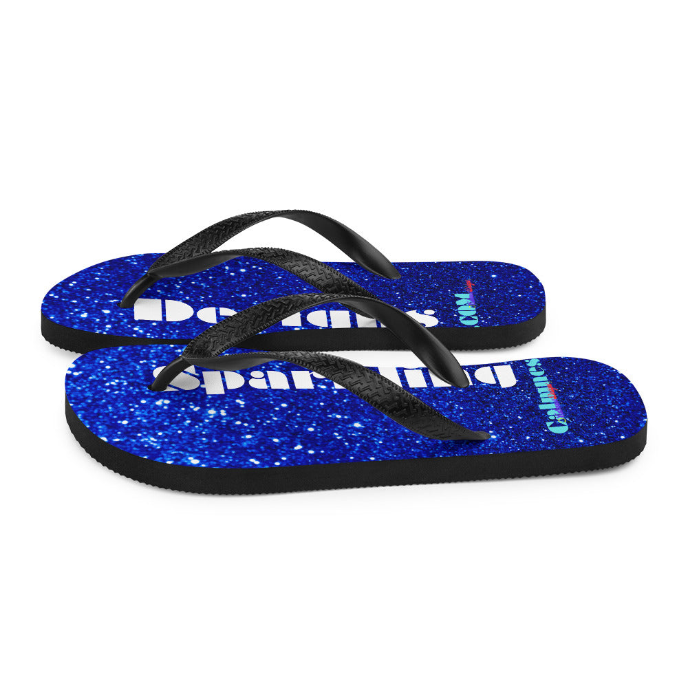 Sparkling Blue Color Sparkling Designs By Calmnessdesign.COM, Flip-Flops