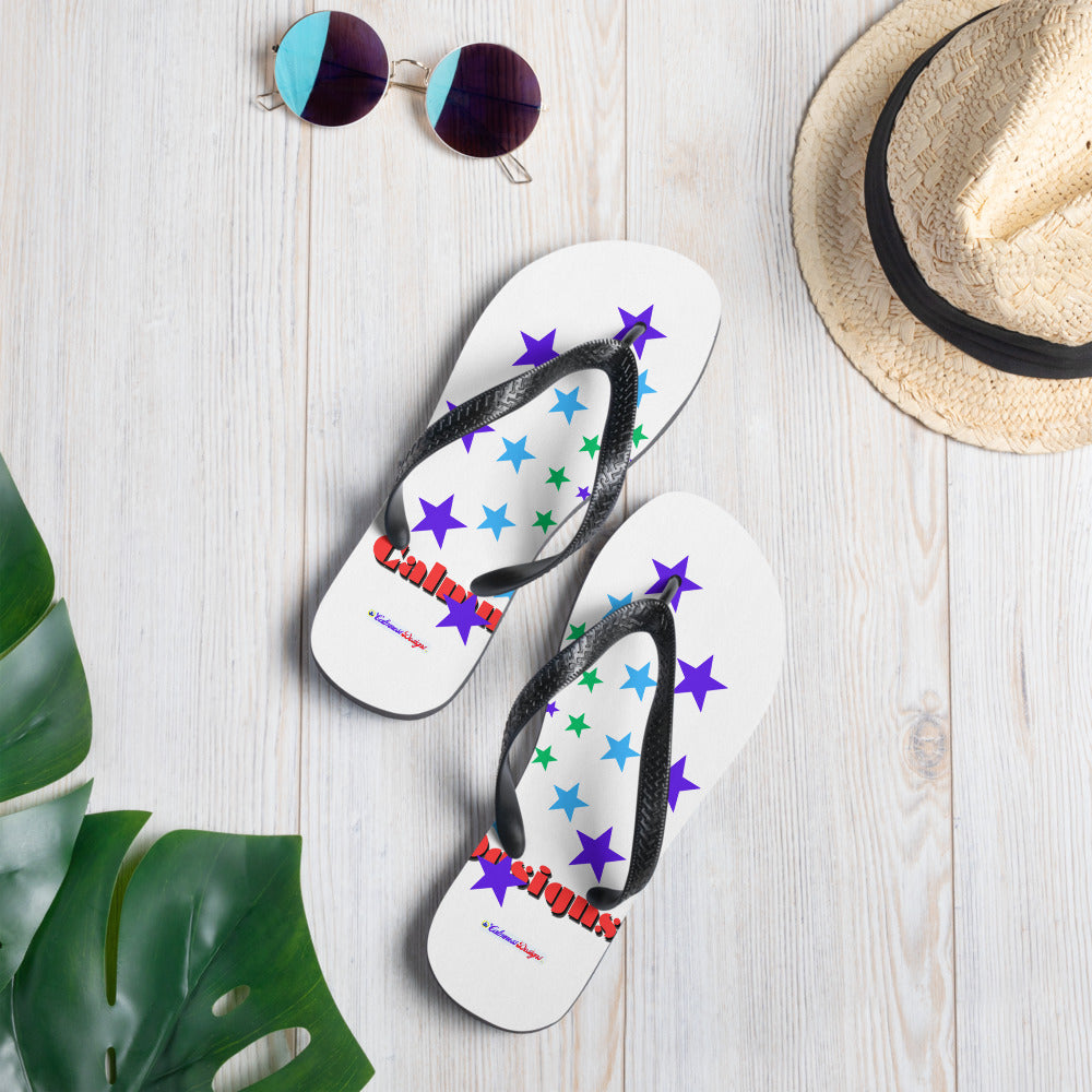 Stars Circle Icon, Calmness Designs, Flip-Flops