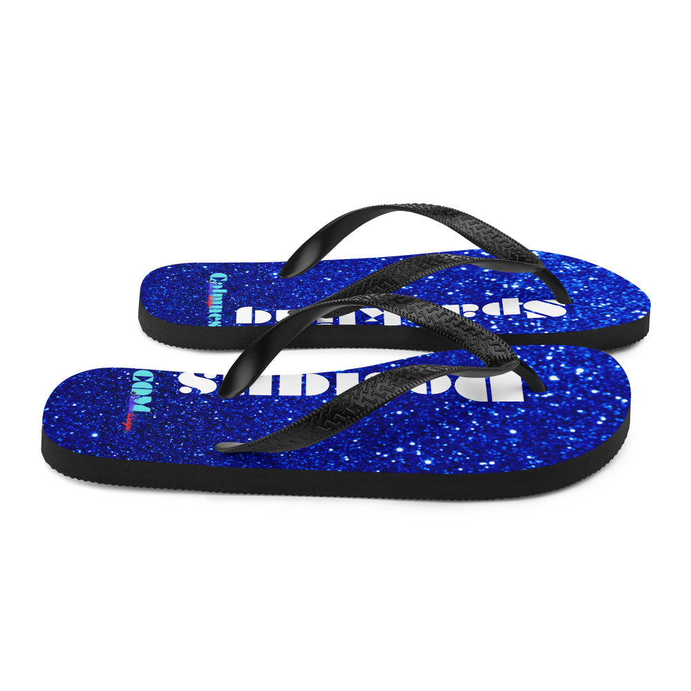 Sparkling Blue Color Sparkling Designs By Calmnessdesign.COM, Flip-Flops