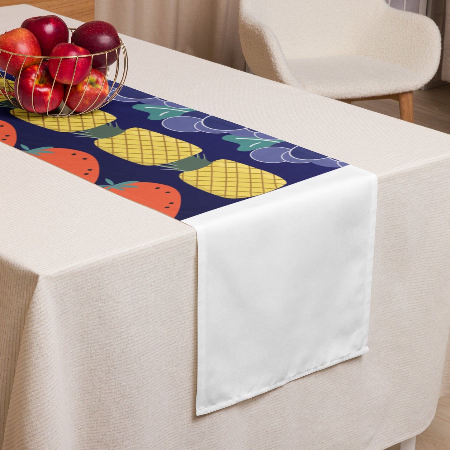 Tropical Fruits Platter Pineapple's, Raspberry's, Lemon's, Strawberry's, Grape's, Watermelon's Ximenia, Mango's, Jack-Fruit's, CALMNESS DESIGNS, Table runner