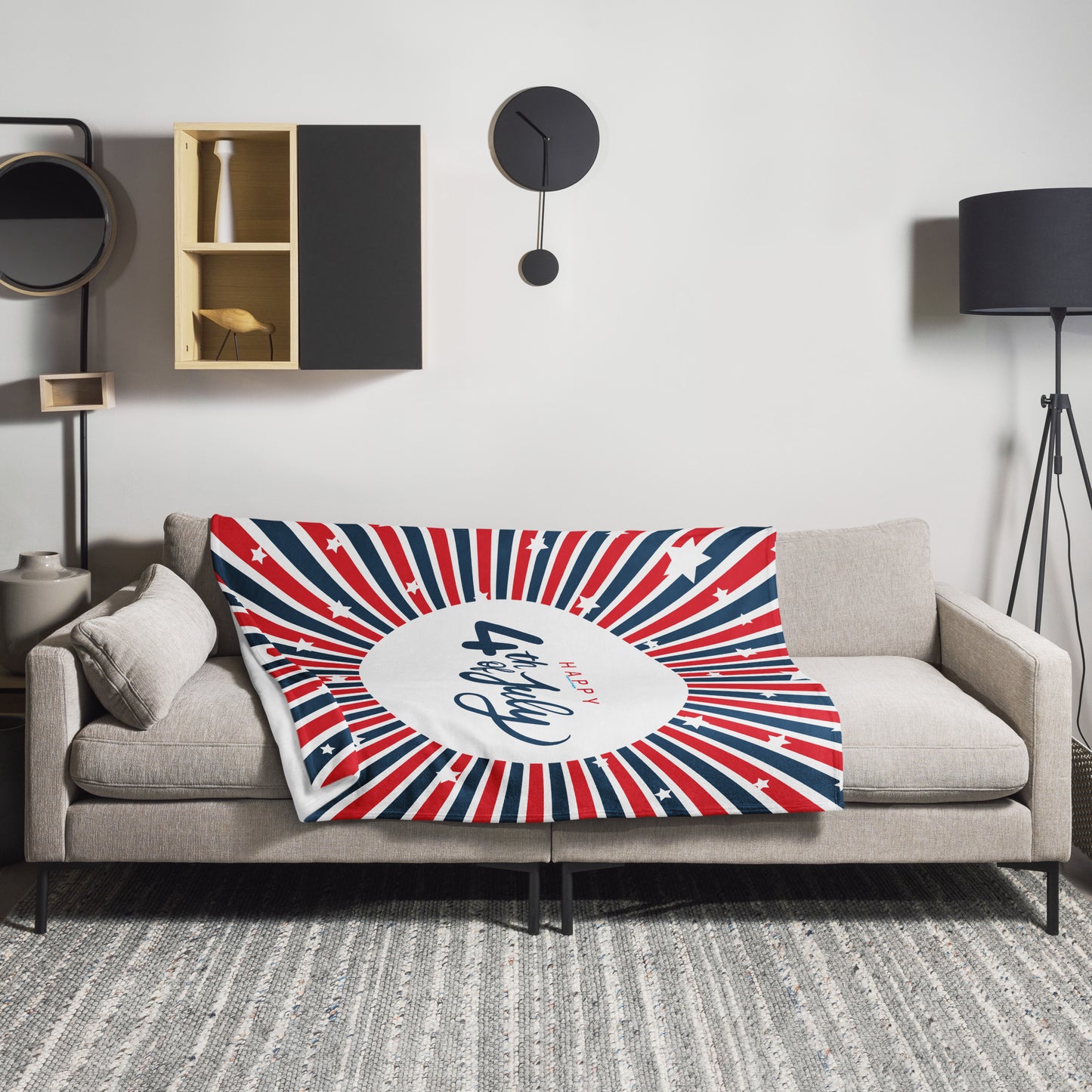 Happy 4th of July, USA Independence,, Calmness Designs, Throw Blanket