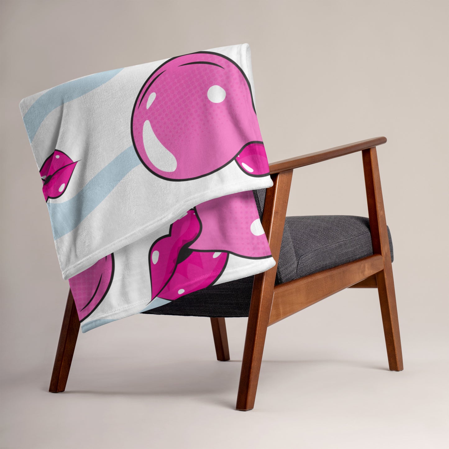 Blow-POP Mouth With Blow Pop, Creative Calmness Designs Throw Blanket