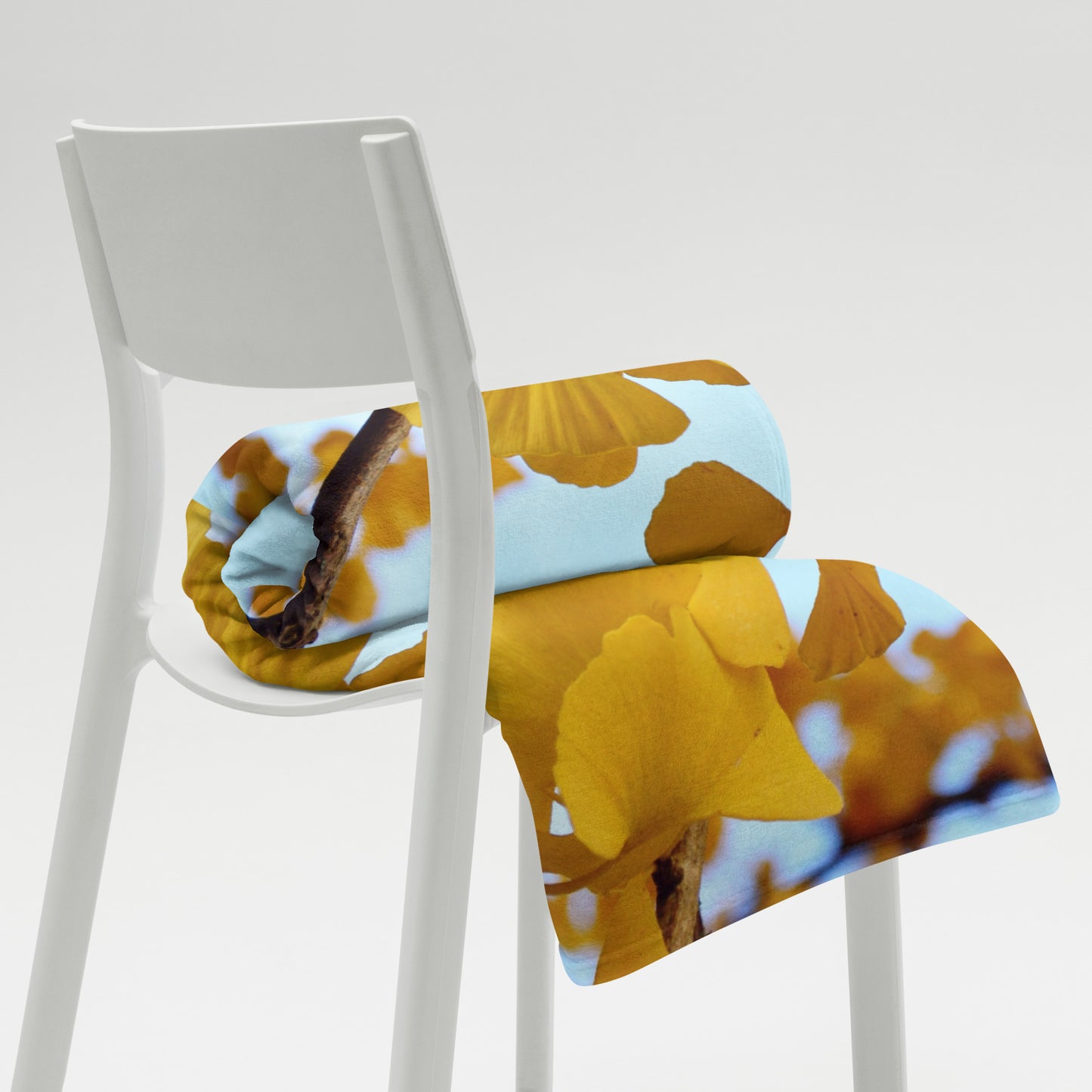 Ginkgo Tree Leaves, Calmness Designs, Throw Blanket