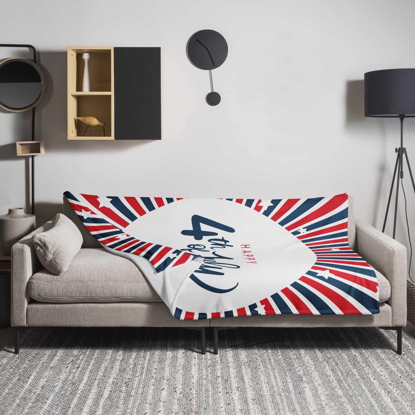 Happy 4th of July, USA Independence,, Calmness Designs, Throw Blanket
